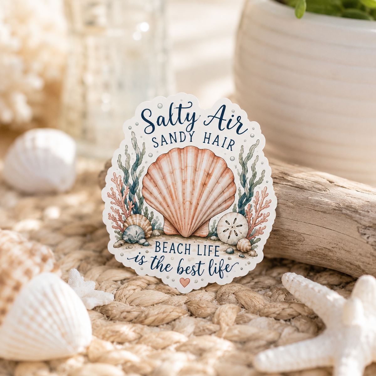 Shell Yeah! Life Is Better by the Sea Sticker | Waterproof Laminated Coastal Vinyl Sticker (Copy)